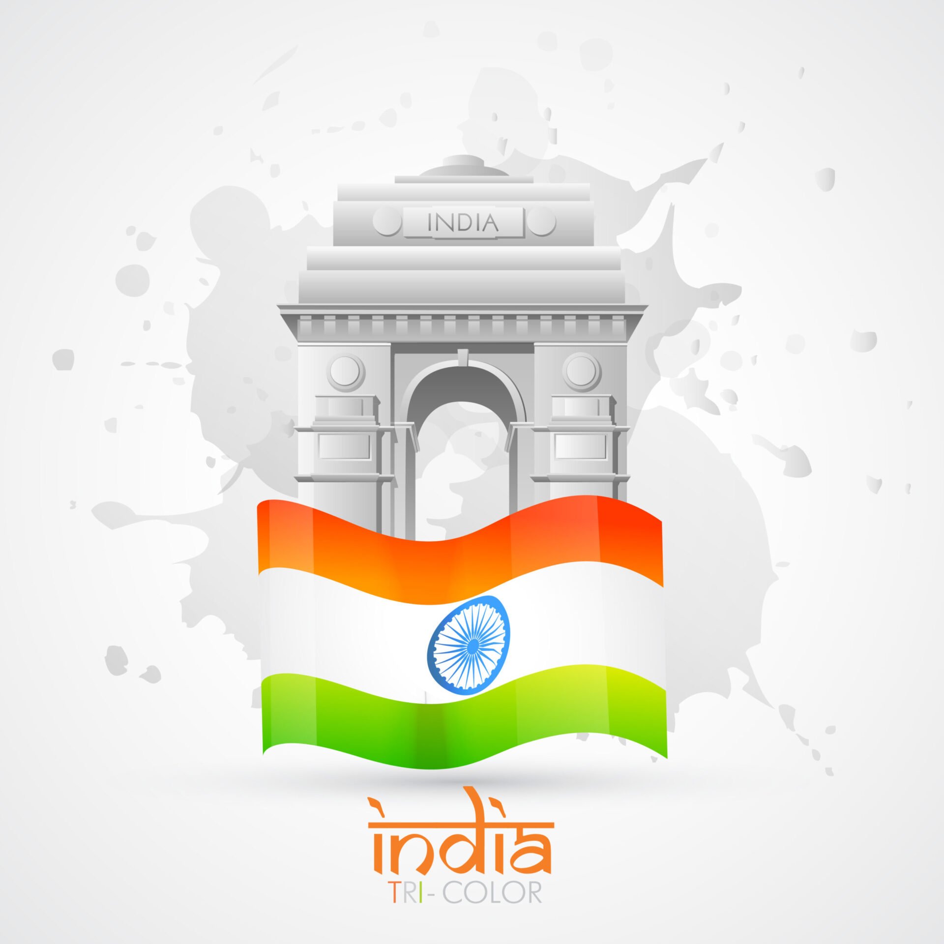 vector india gate with indian flag