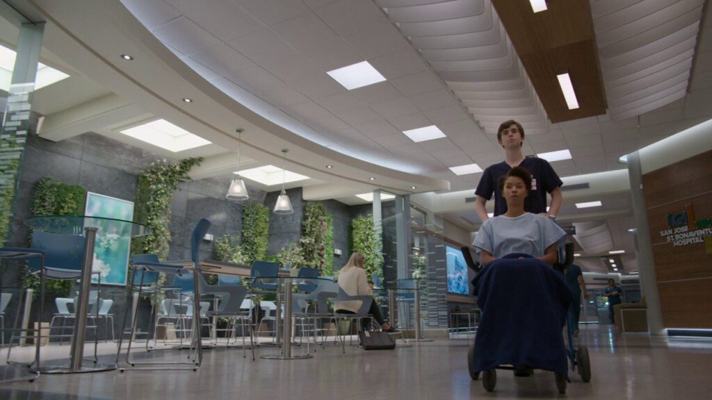 Doctor with patient in wheelchair