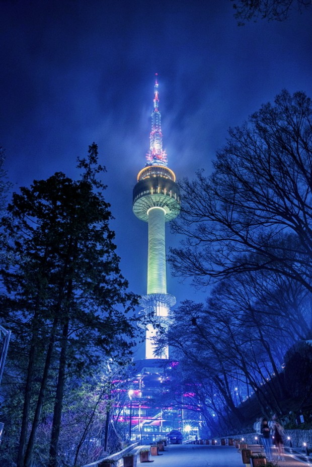 View of Namsan tower from afar.
