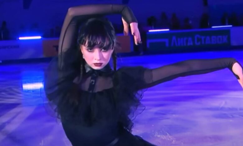 Figure skater Kamila Valieva (16) hits the internet with a perfect imitation of the 'Wednesday dance' on ice |  Show