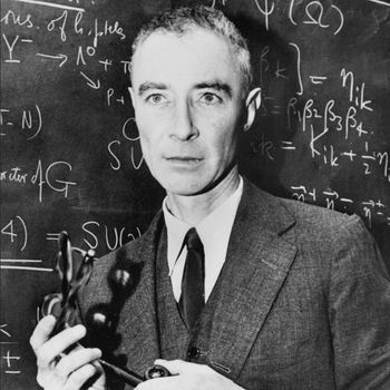 Photo taken in 1954 by American nuclear scientist Robert Oppenheimer (1904-1967). He became director of the Los Alamos atomic bomb project (1943–45), chairman of the US Atomic Energy Commission's advisory committee (1946–1952), and director of the Institute for Advanced Study at Princeton (1947). Opposing the hydrogen bomb project, in 1953 he was barred from secret nuclear research as a security threat, but was awarded the Enrico Fermi Prize in 1963. (Photo OFF/AFP)