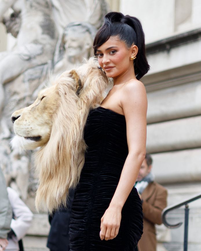 Kylie Jenner in her Schiaparelli lion head gown.